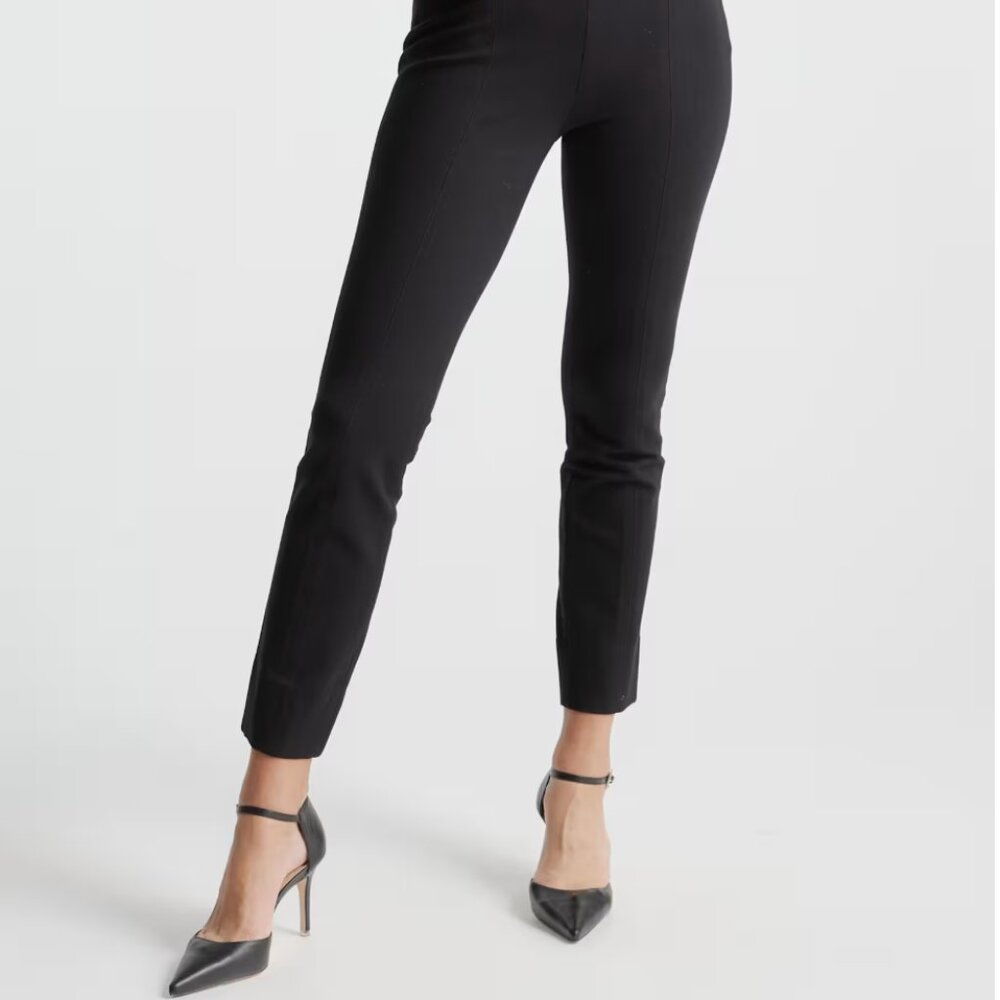 Ultra-Stretch Ponte Pintuck Ankle Pants Size M